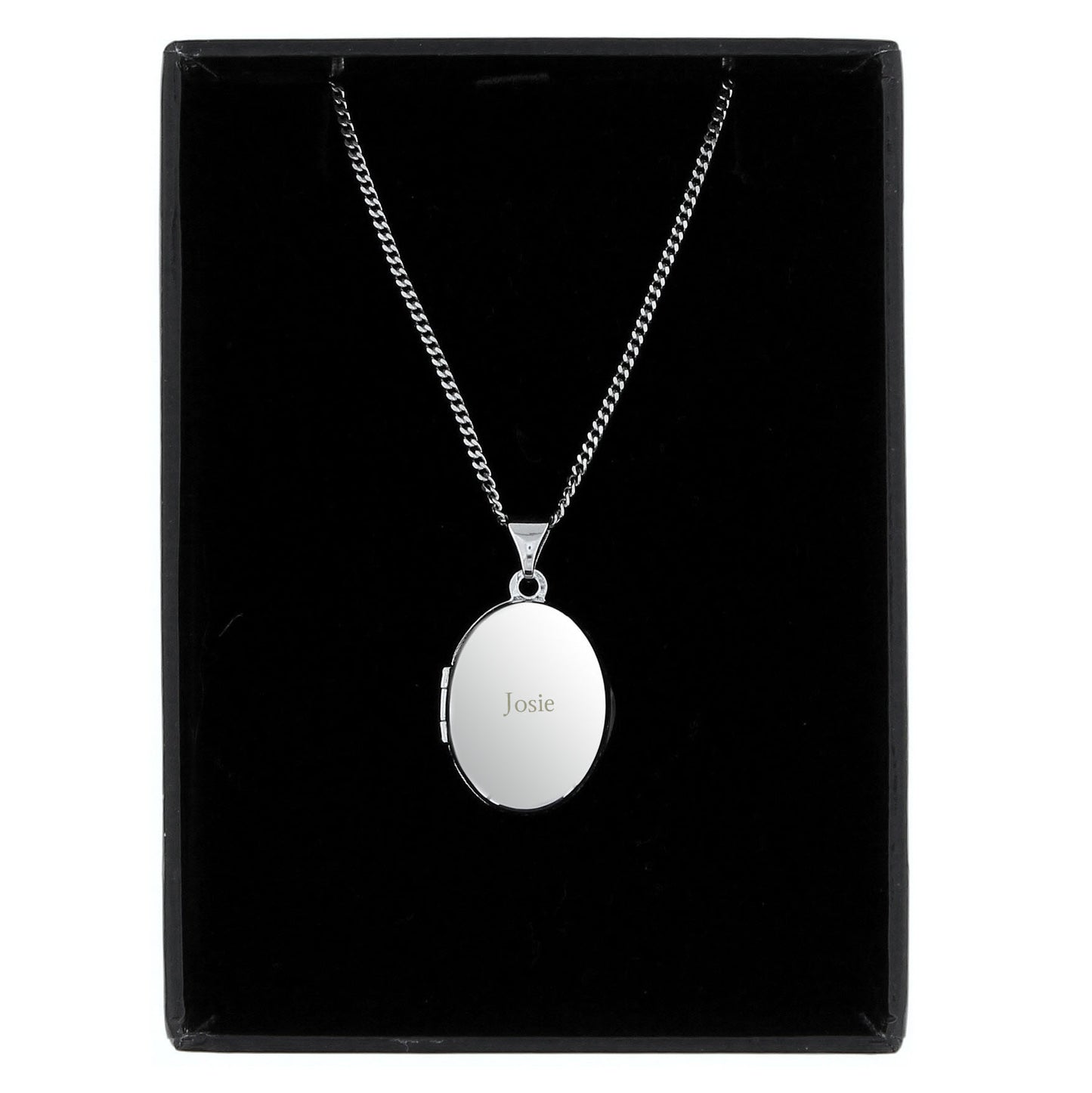Personalised Sterling Silver Oval Locket Necklace - MK&JD Gifts