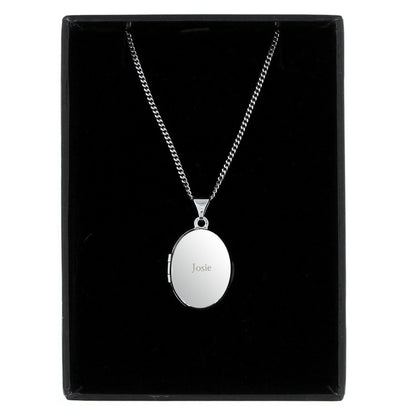 Personalised Sterling Silver Oval Locket Necklace - MK&JD Gifts