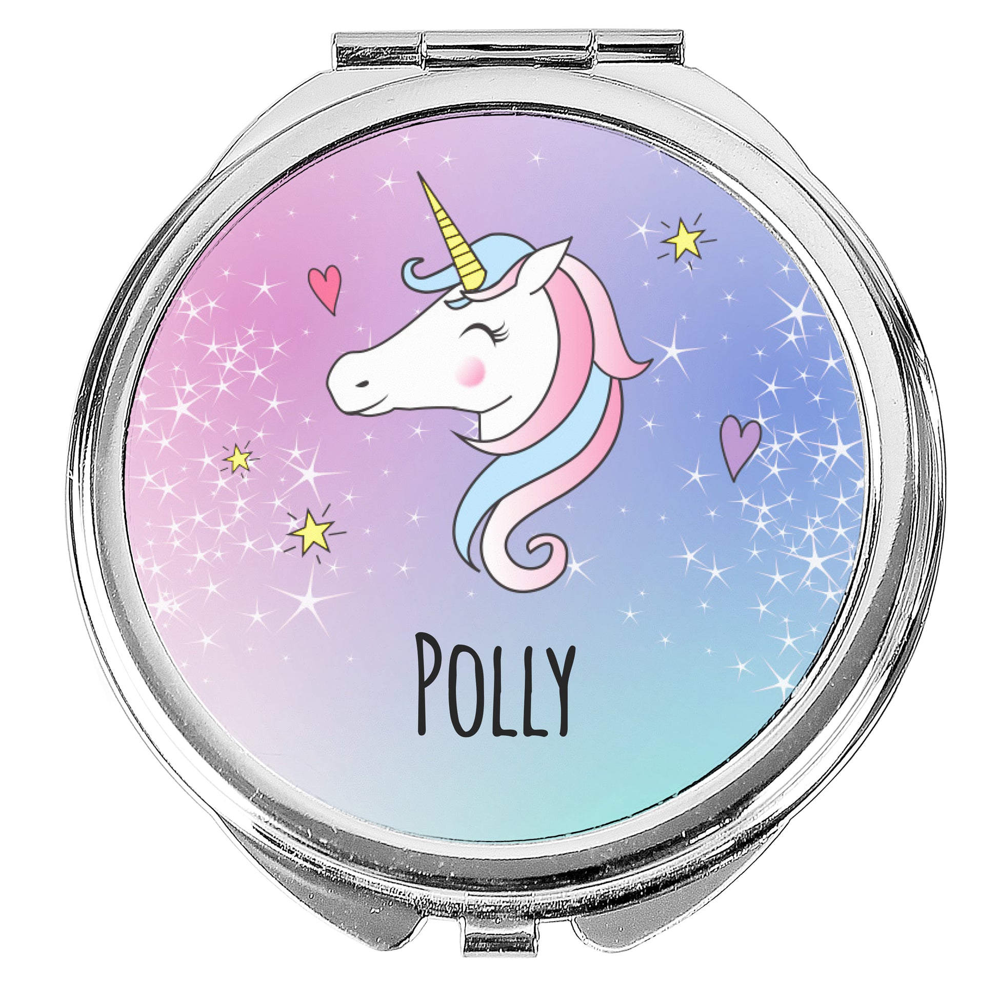 Personalised Unicorn Compact Mirror - MK&JD Gifts