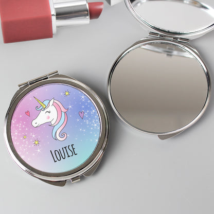 Personalised Unicorn Compact Mirror - MK&JD Gifts