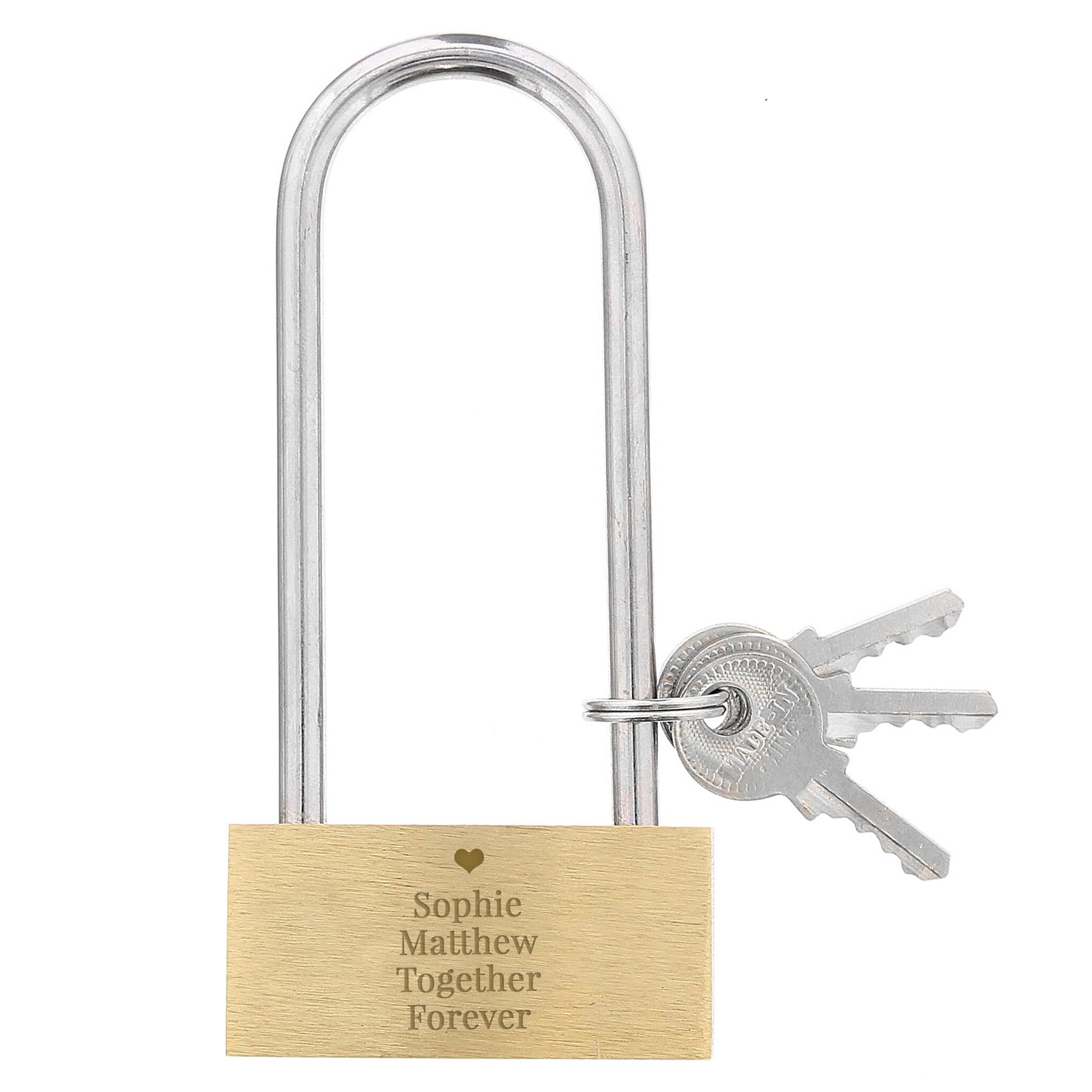 Personalised Heart Motif Any Message Padlock - MK&JD Gifts