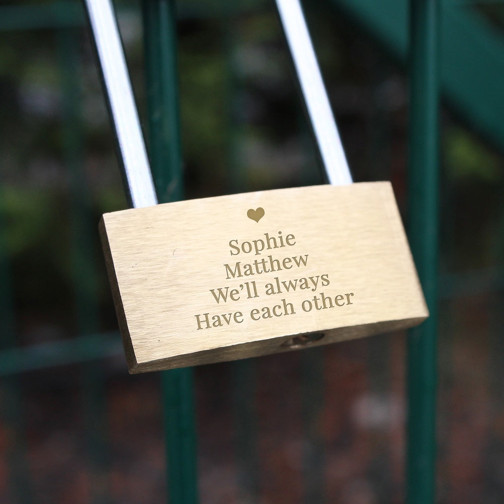 Personalised Heart Motif Any Message Padlock - MK&JD Gifts