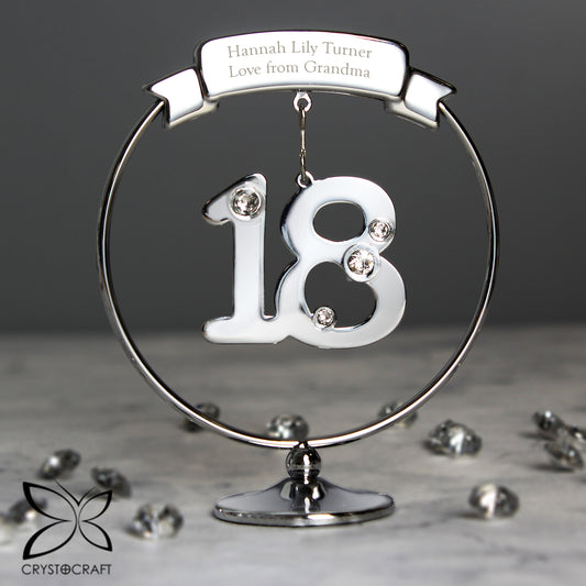 Personalised Crystocraft 18th Celebration Ornament - MK&JD Gifts