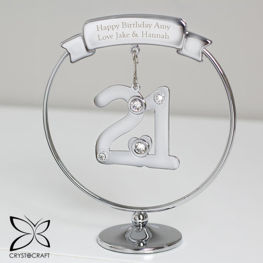 Personalised Crystocraft 21st Celebration Ornament - MK&JD Gifts