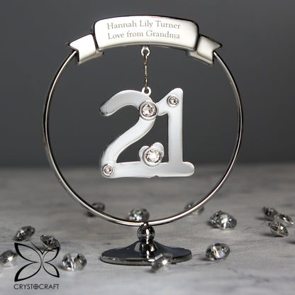 Personalised Crystocraft 21st Celebration Ornament - MK&JD Gifts