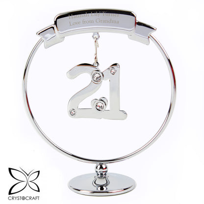 Personalised Crystocraft 21st Celebration Ornament - MK&JD Gifts