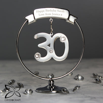 Personalised Crystocraft 30th Celebration Ornament - MK&JD Gifts