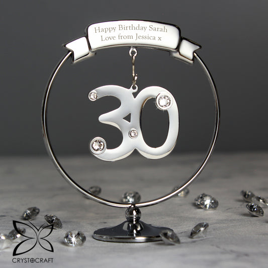 Personalised Crystocraft 30th Celebration Ornament - MK&JD Gifts