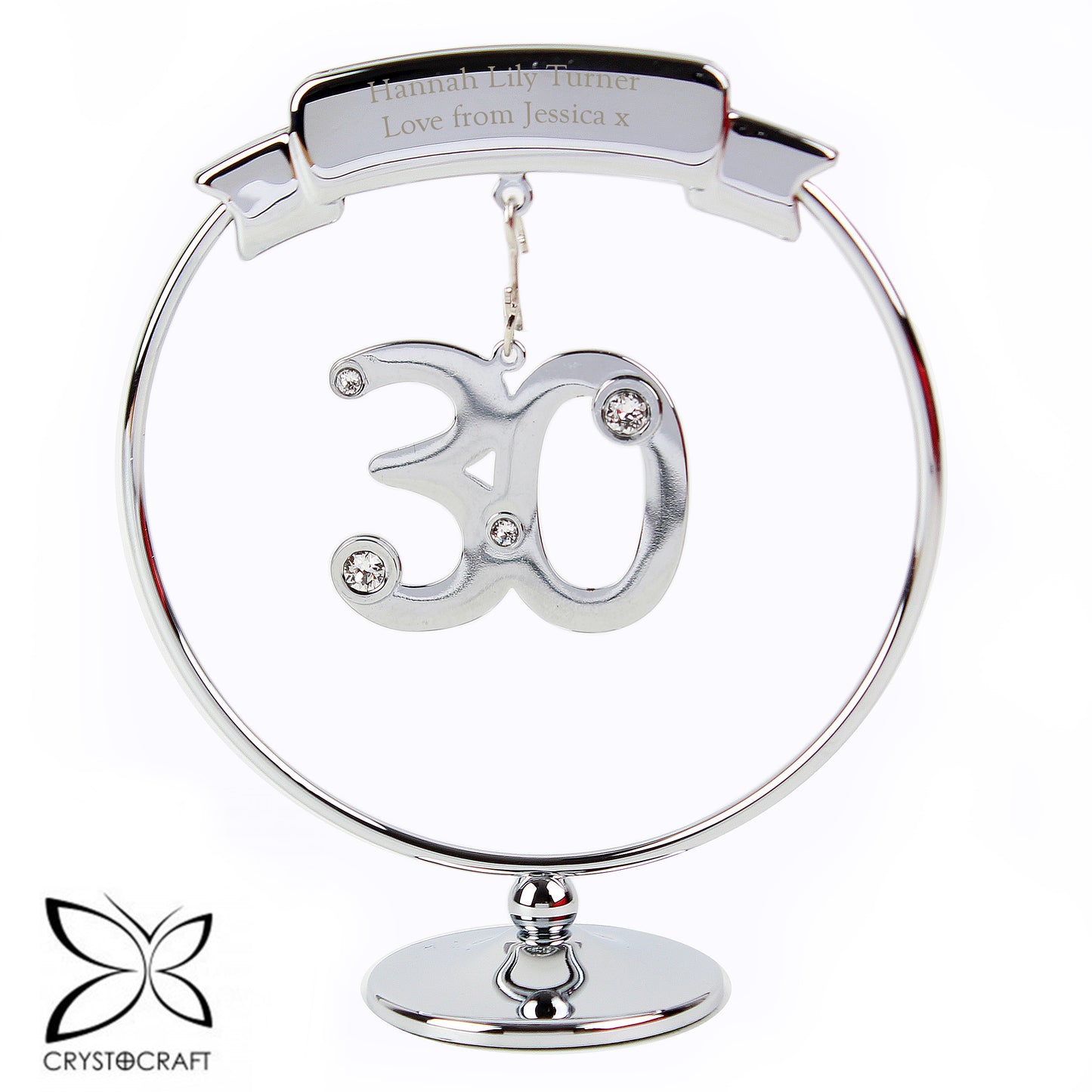 Personalised Crystocraft 30th Celebration Ornament - MK&JD Gifts