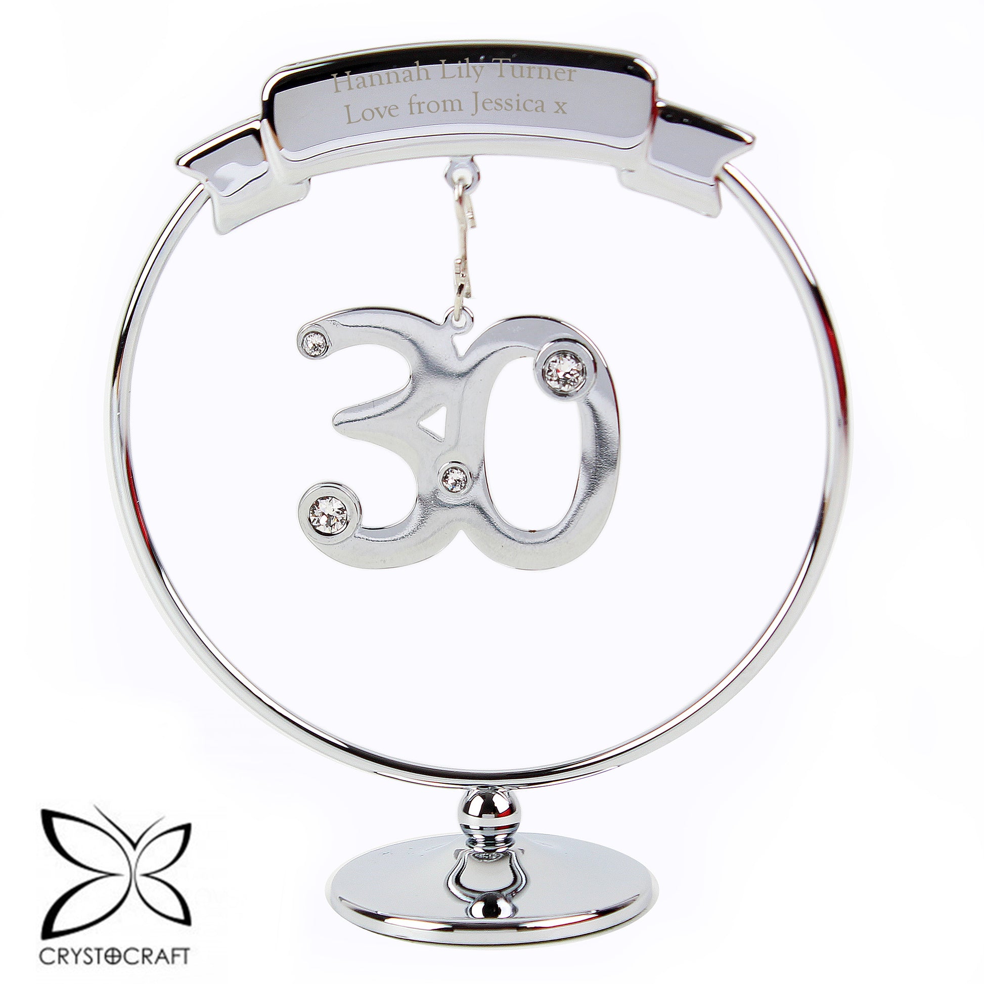 Personalised Crystocraft 30th Celebration Ornament - MK&JD Gifts