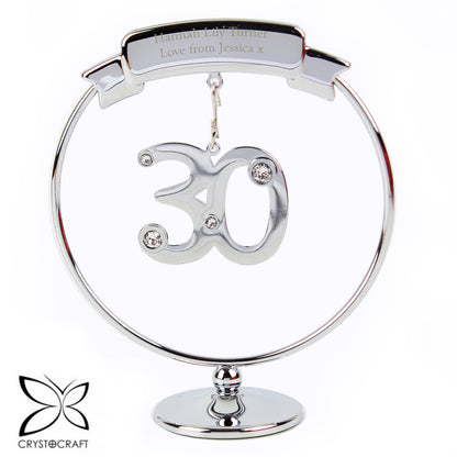 Personalised Crystocraft 30th Celebration Ornament - MK&JD Gifts