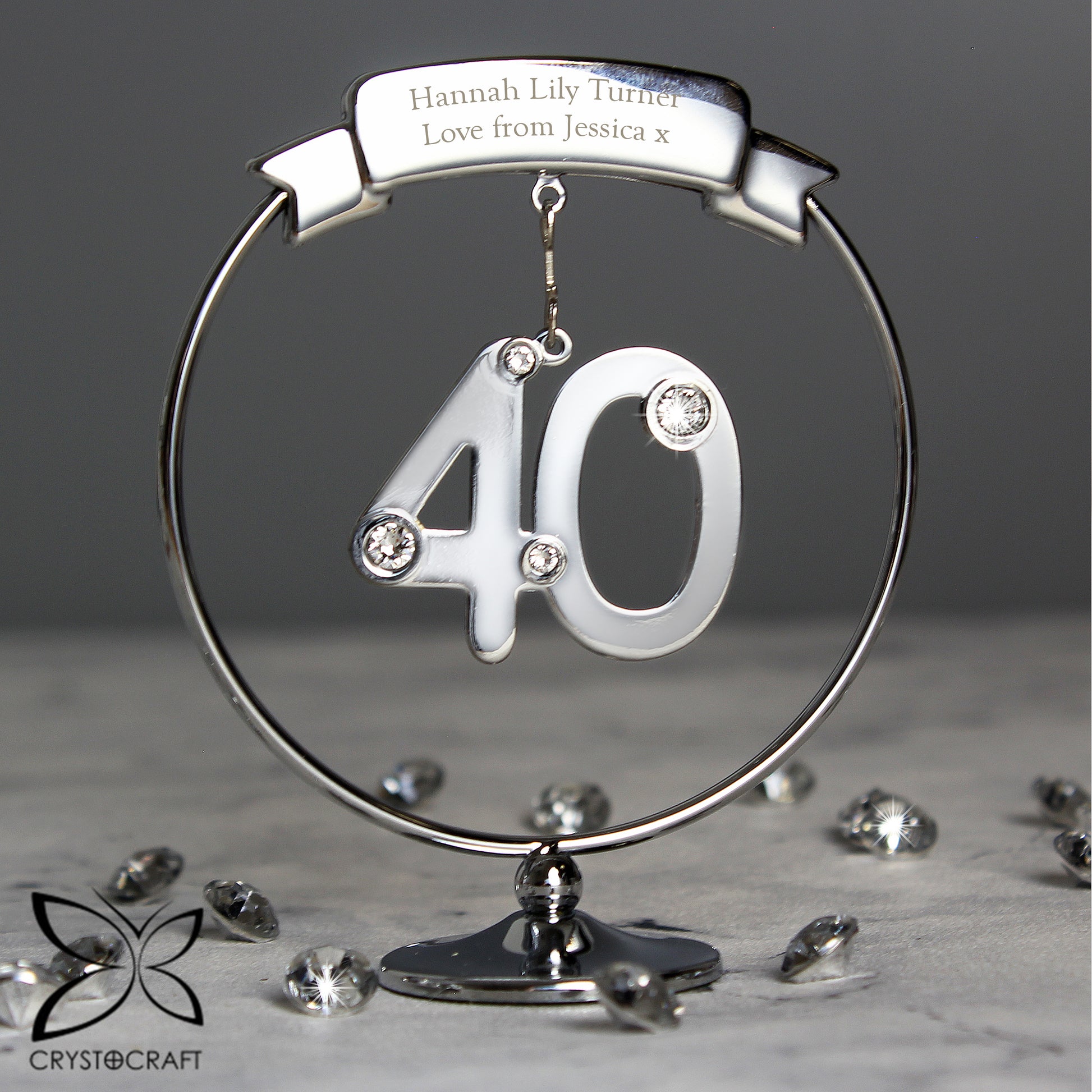 Personalised Crystocraft 40th Celebration Ornament - MK&JD Gifts