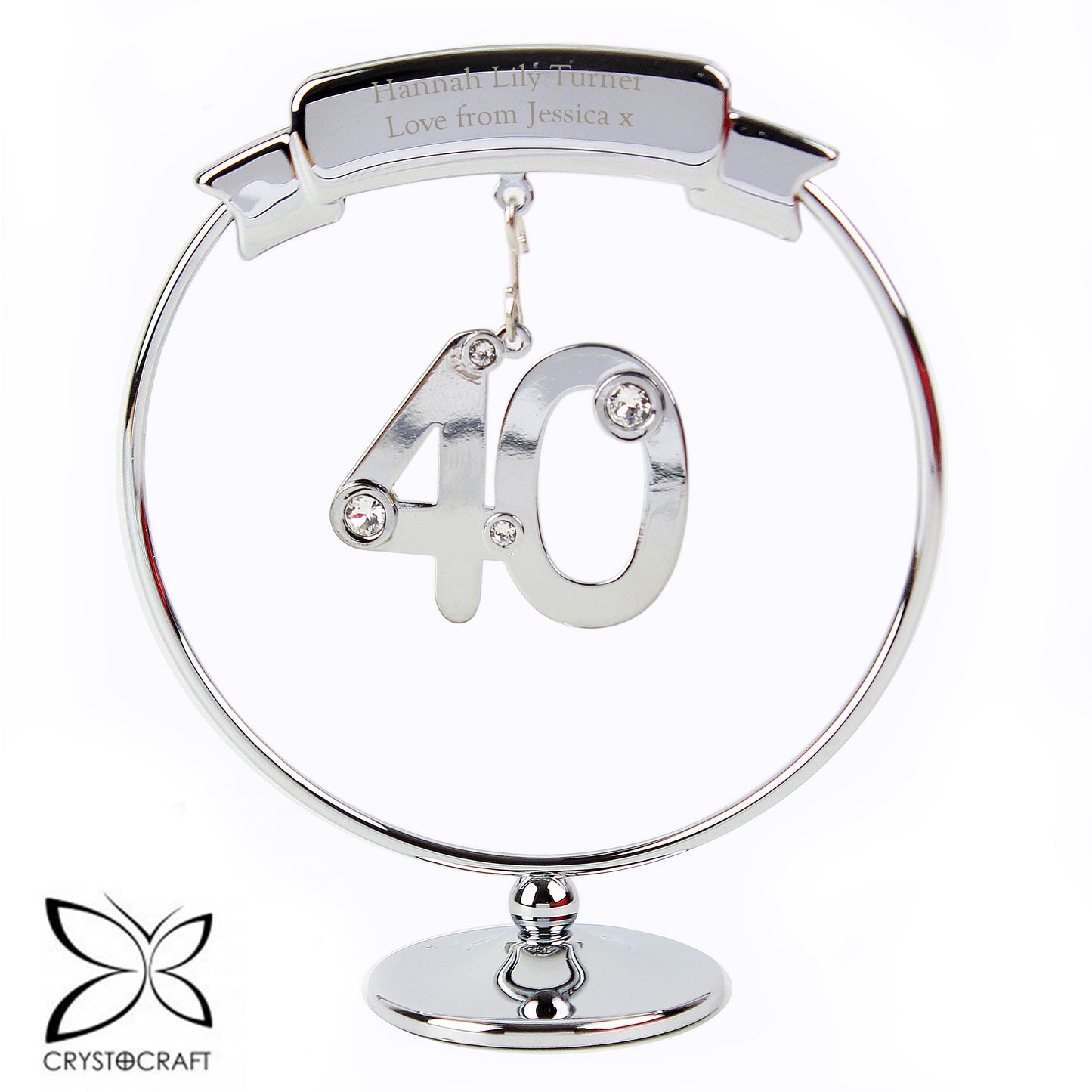 Personalised Crystocraft 40th Celebration Ornament - MK&JD Gifts