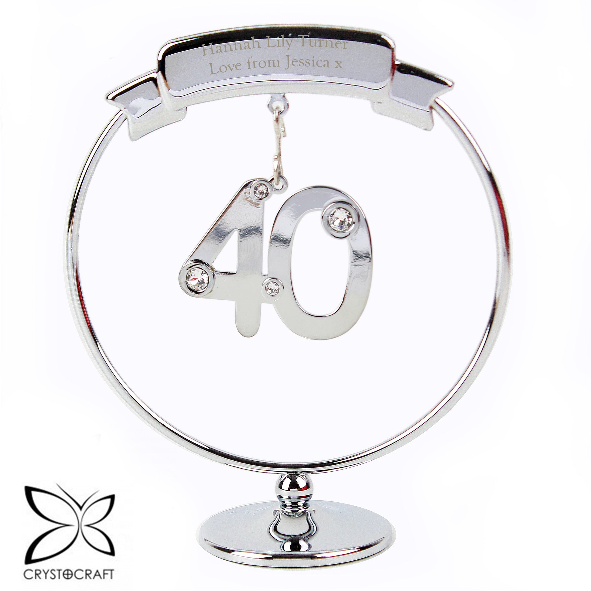 Personalised Crystocraft 40th Celebration Ornament - MK&JD Gifts