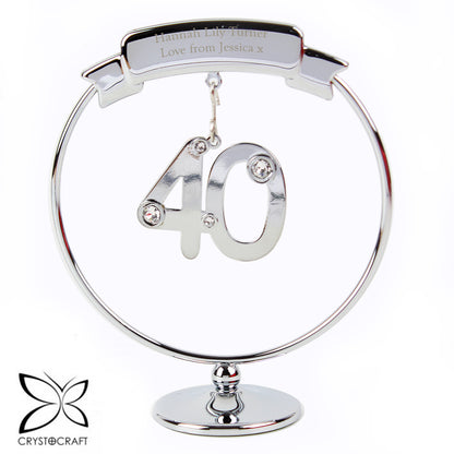 Personalised Crystocraft 40th Celebration Ornament - MK&JD Gifts