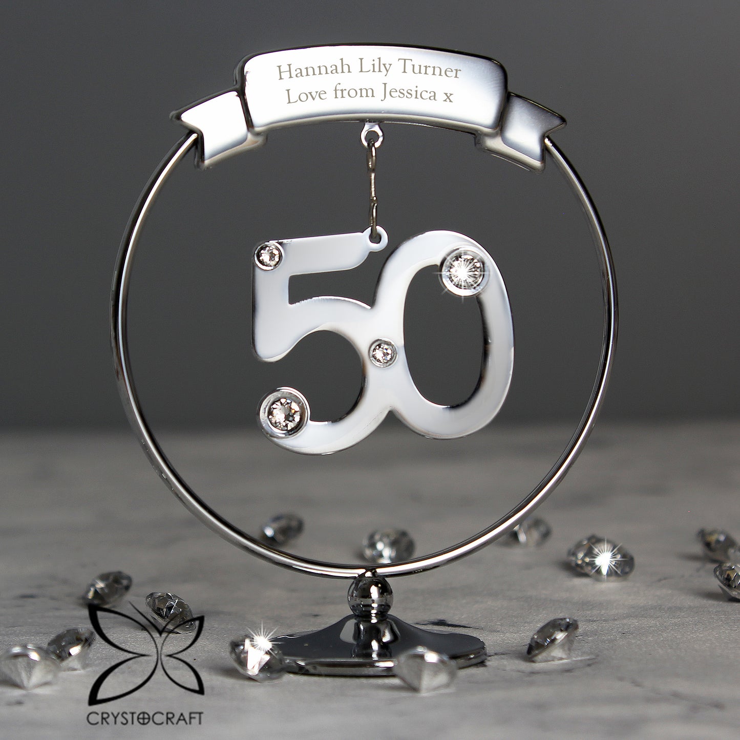 Personalised Crystocraft 50th Celebration Ornament - MK&JD Gifts