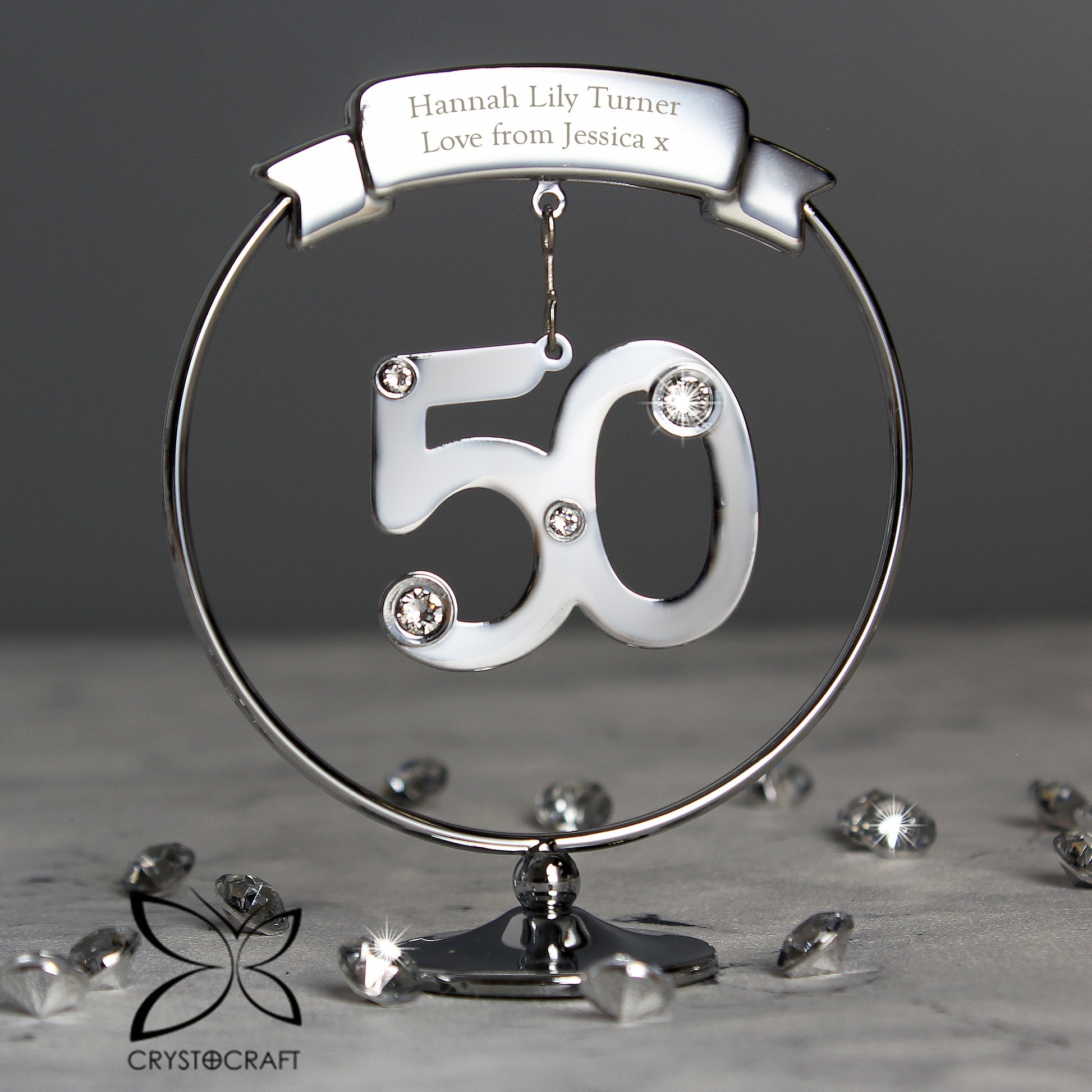 Personalised Crystocraft 50th Celebration Ornament - MK&JD Gifts