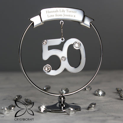 Personalised Crystocraft 50th Celebration Ornament - MK&JD Gifts