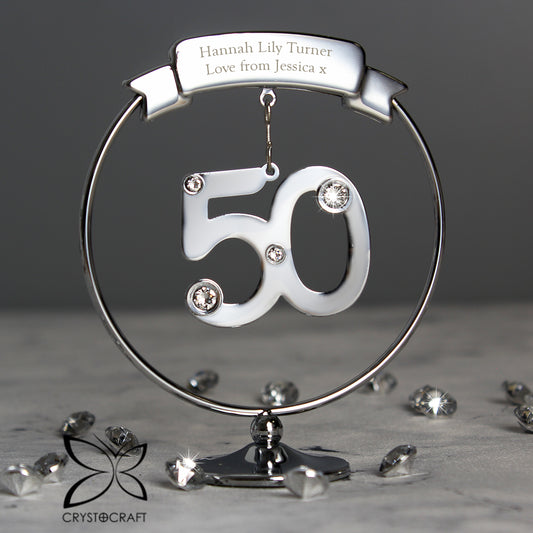 Personalised Crystocraft 50th Celebration Ornament - MK&JD Gifts