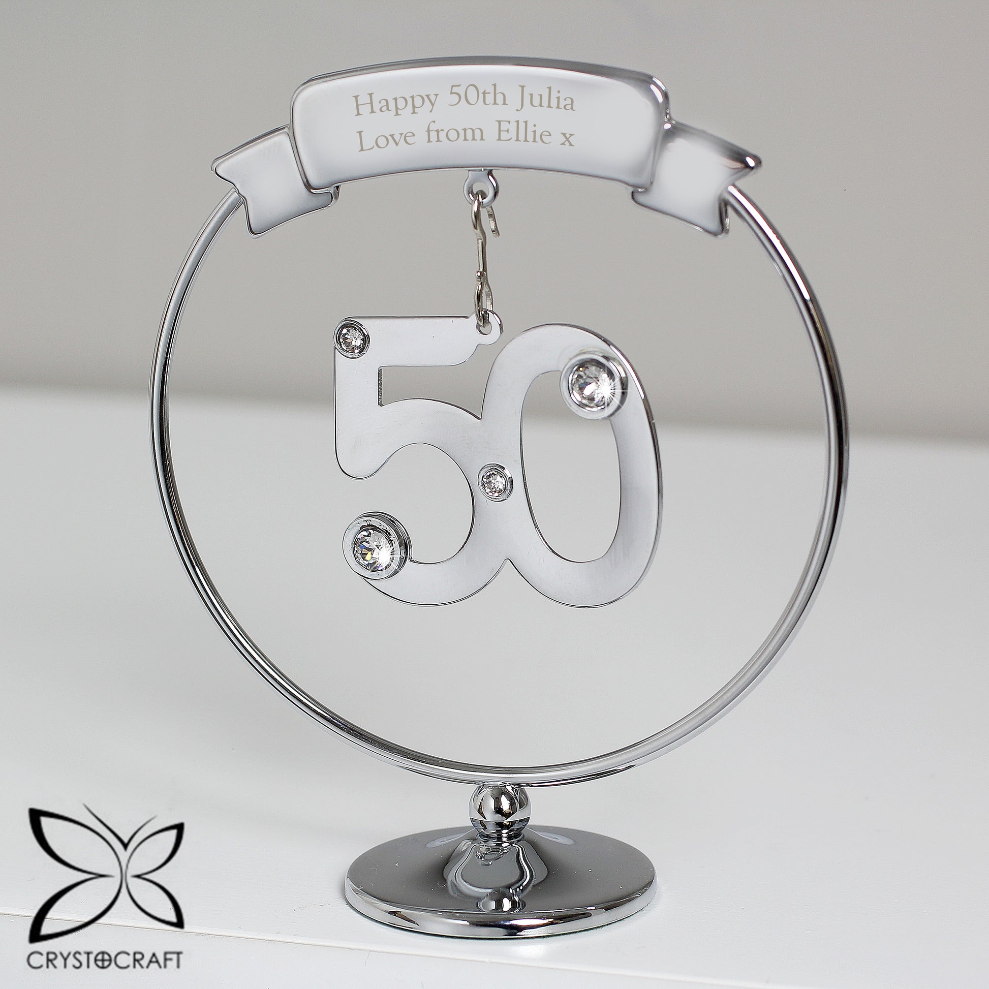 Personalised Crystocraft 50th Celebration Ornament - MK&JD Gifts
