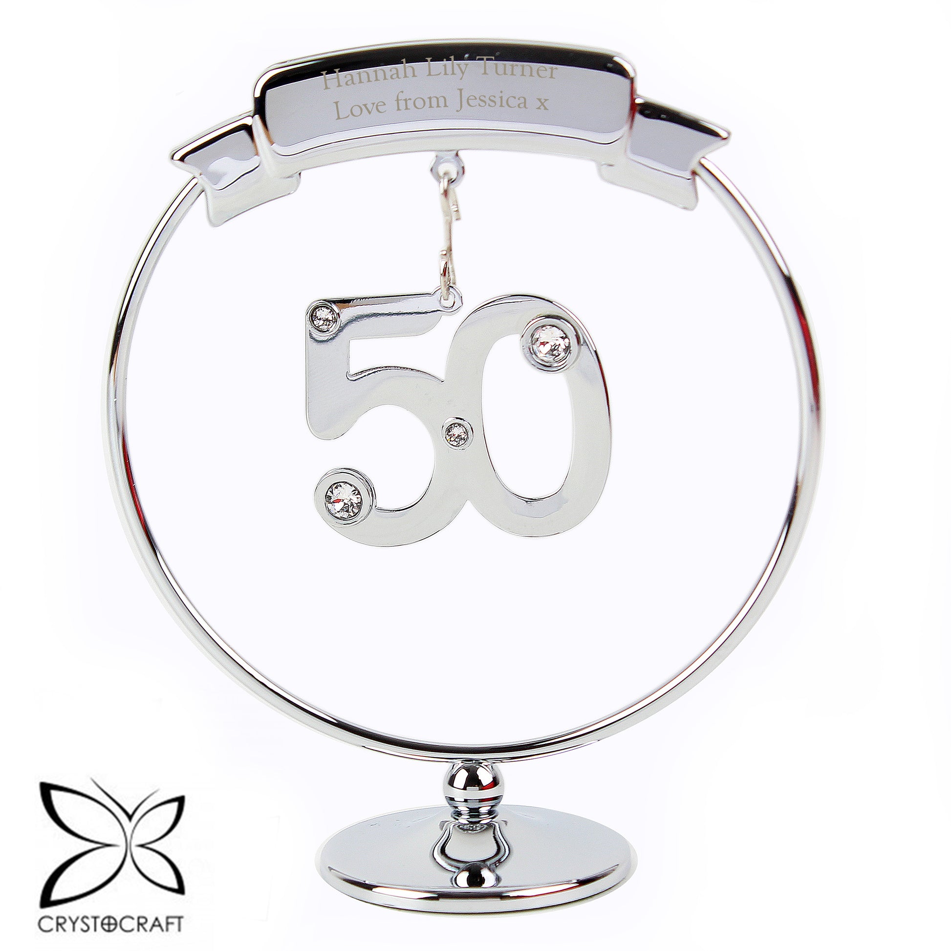 Personalised Crystocraft 50th Celebration Ornament - MK&JD Gifts