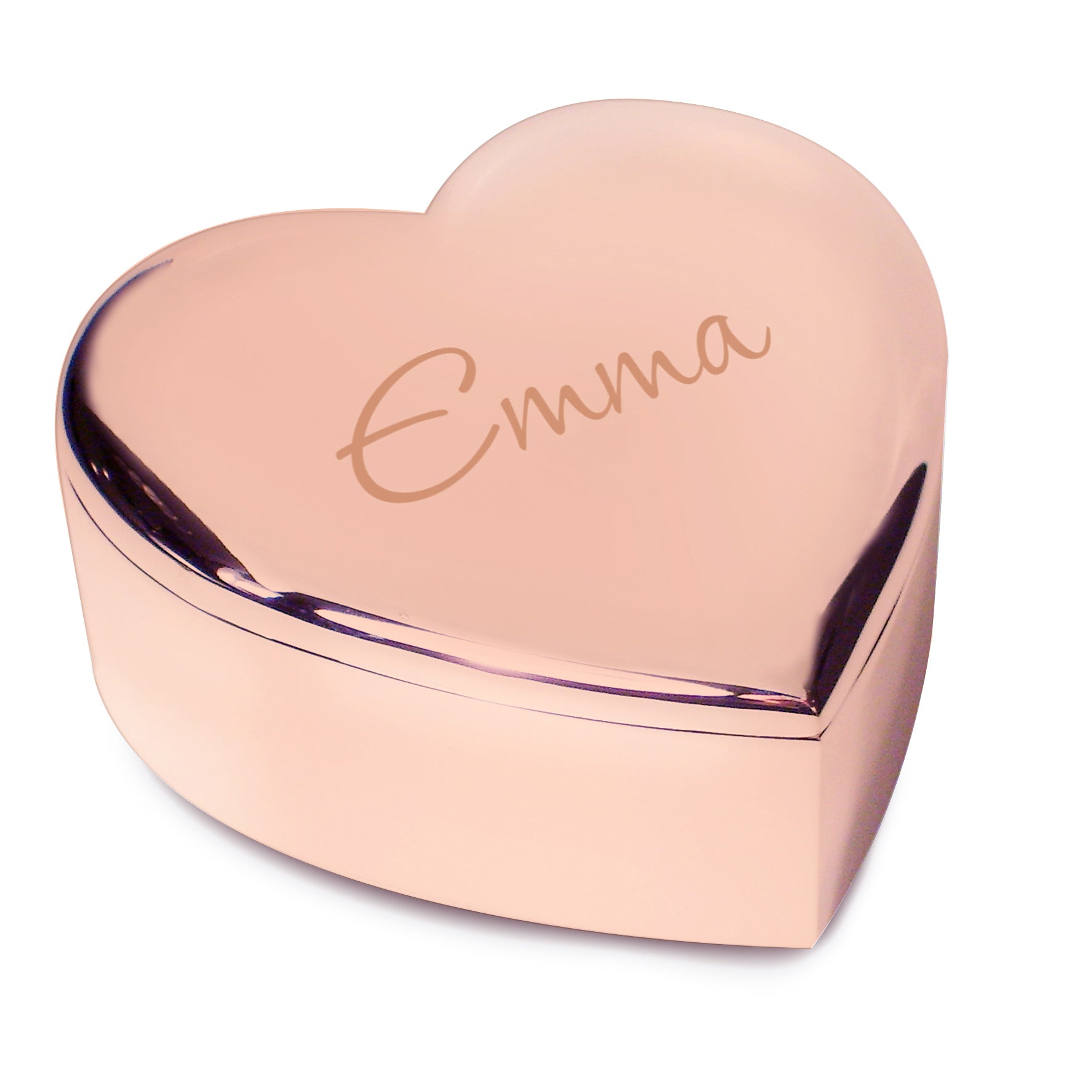Personalised Name Only Rose Gold Heart Trinket Box - MK&JD Gifts