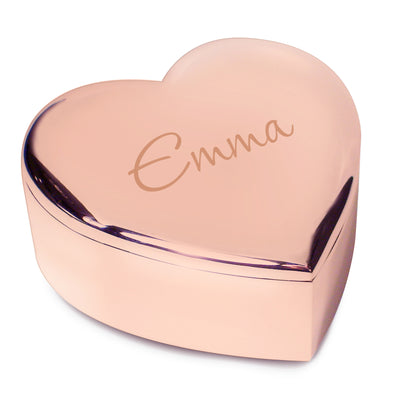 Personalised Name Only Rose Gold Heart Trinket Box - MK&JD Gifts