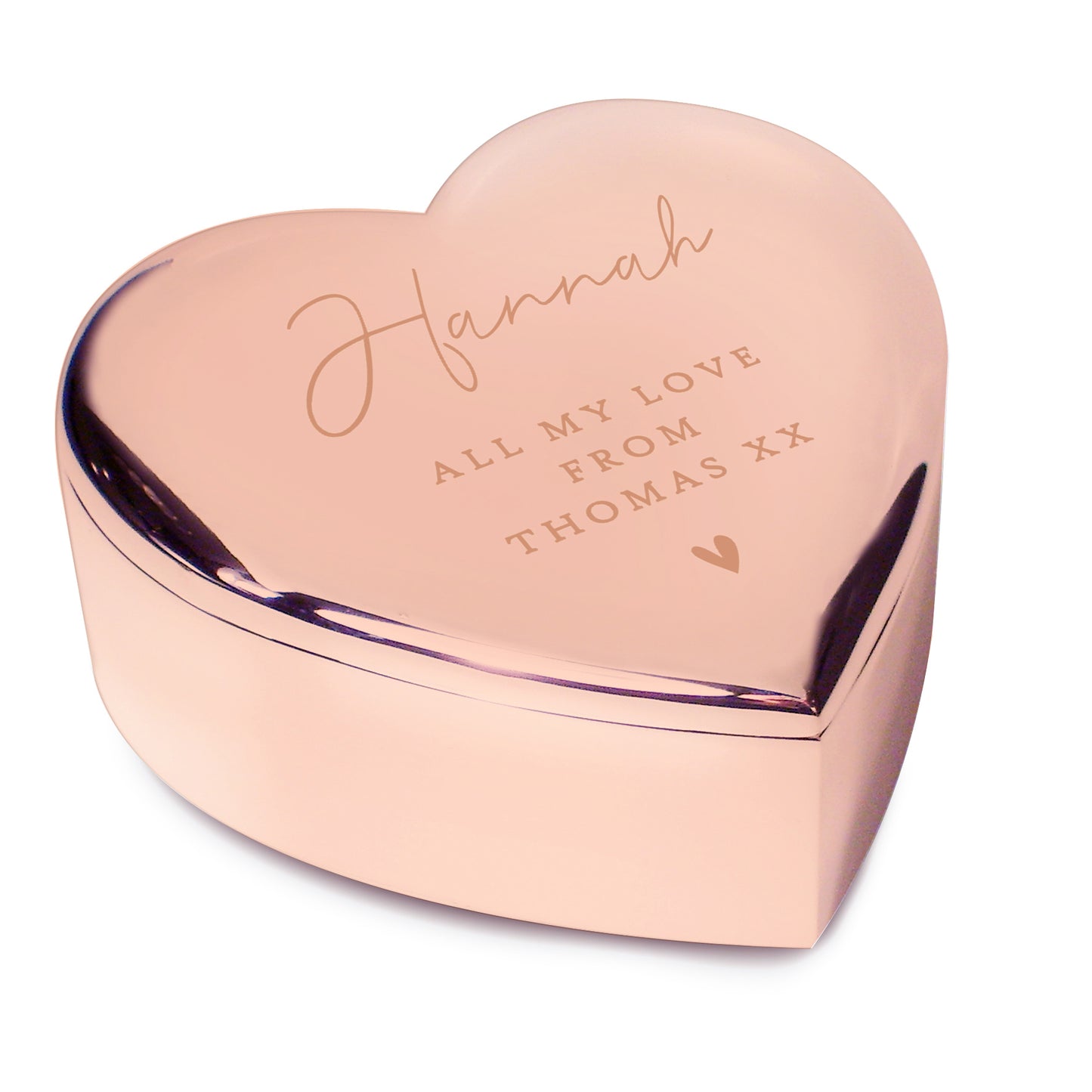 Personalised Free Text Rose Gold Heart Trinket Box - MK&JD Gifts