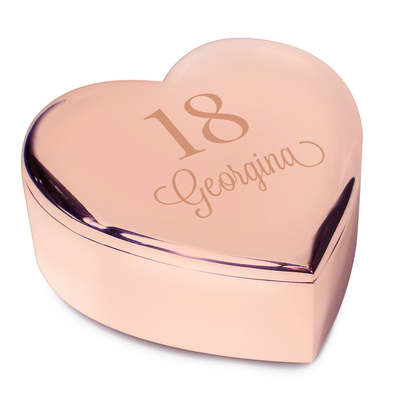 Personalised Big Age Rose Gold Heart Trinket Box - MK&JD Gifts