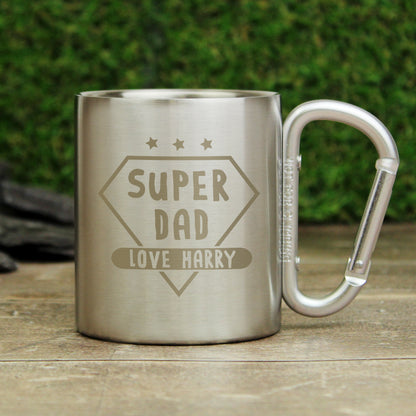 Personalised Super Dad Stainless Steel Mug - MK&JD Gifts