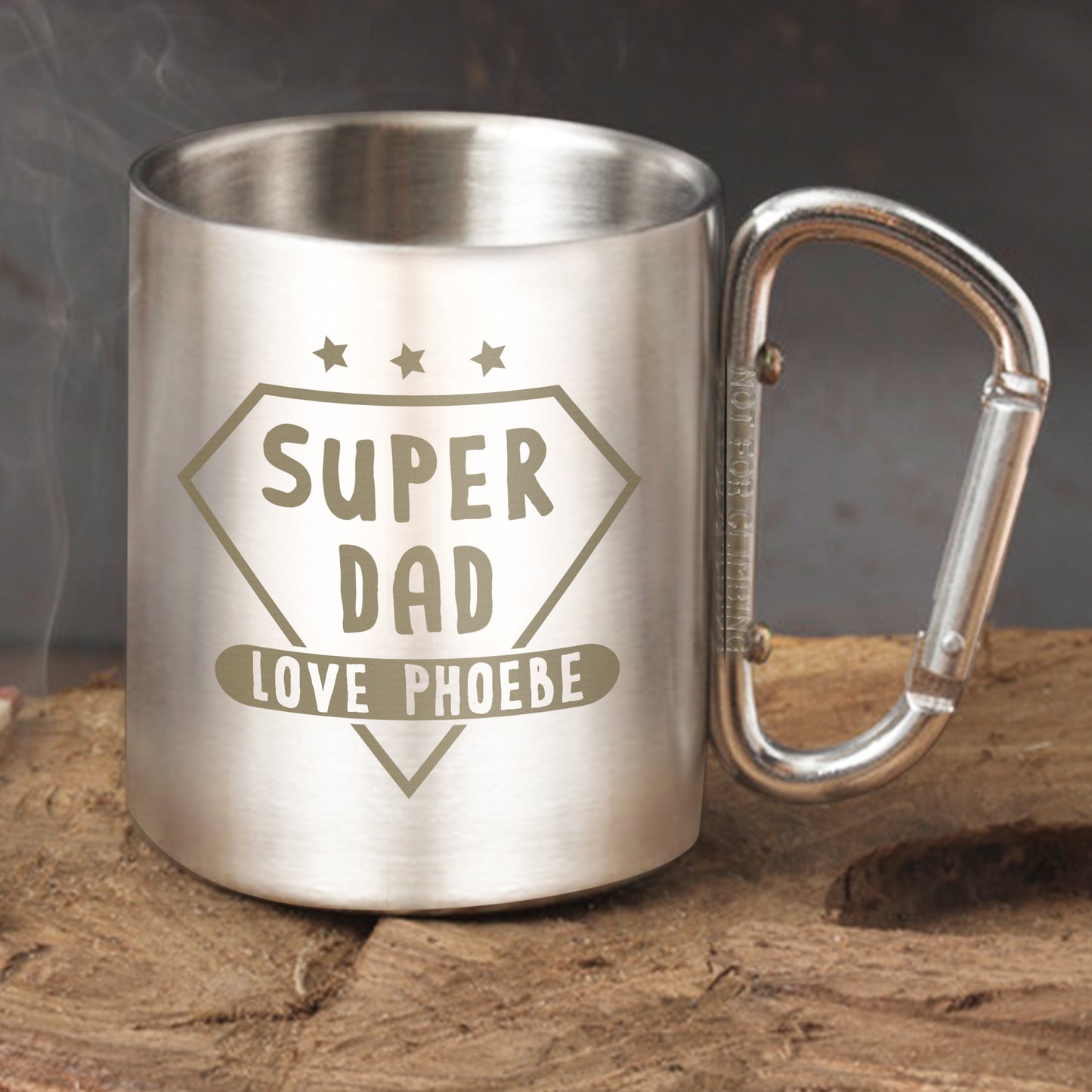 Personalised Super Dad Stainless Steel Mug - MK&JD Gifts