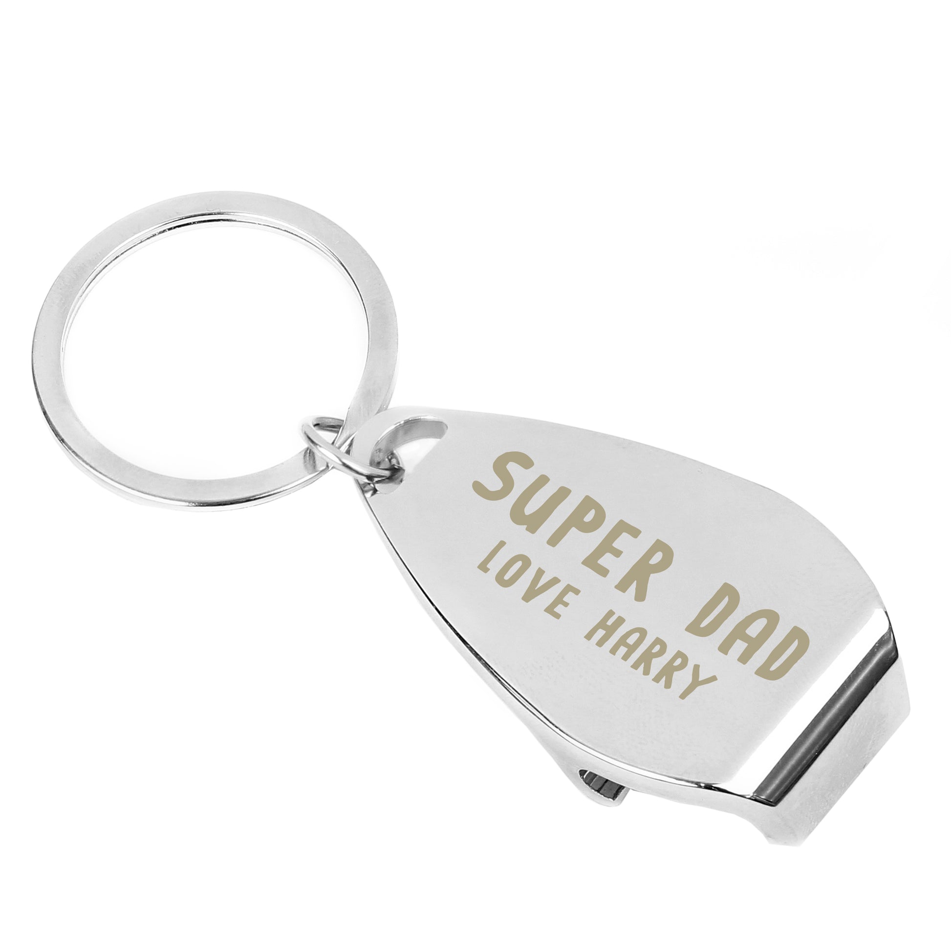 Personalised Super Dad Bottle Opener Keyring - MK&JD Gifts