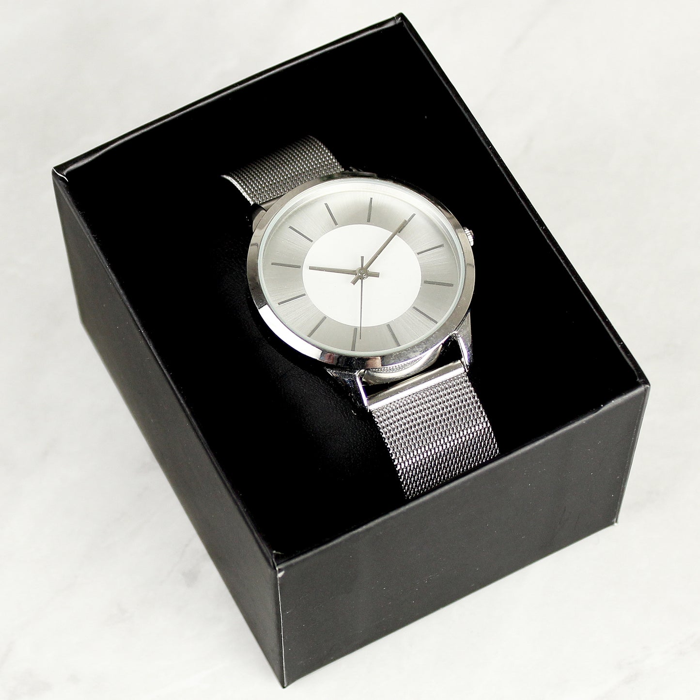 Personalised Silver with Mesh Style Strap Watch - MK&JD Gifts