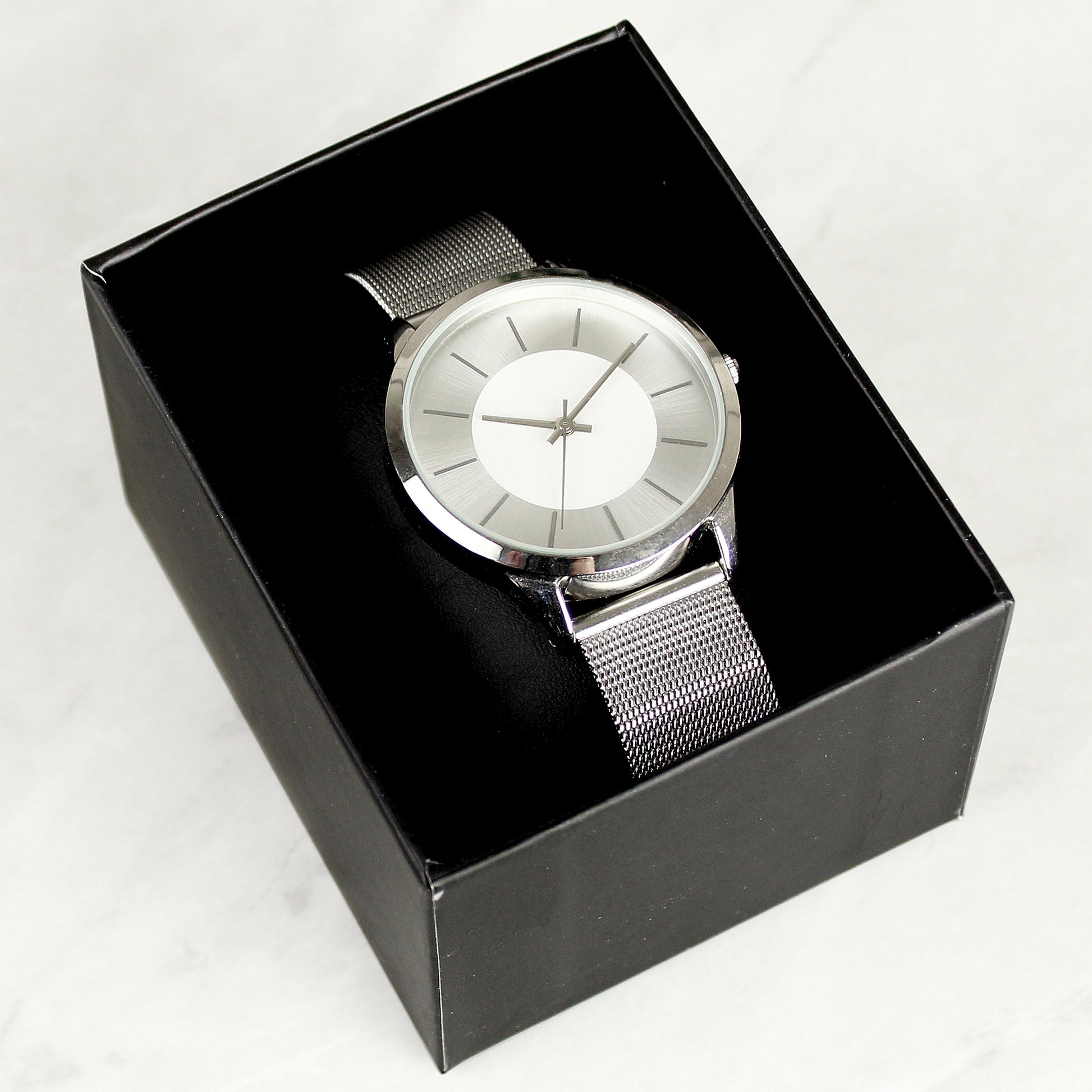 Personalised Silver with Mesh Style Strap Watch - MK&JD Gifts