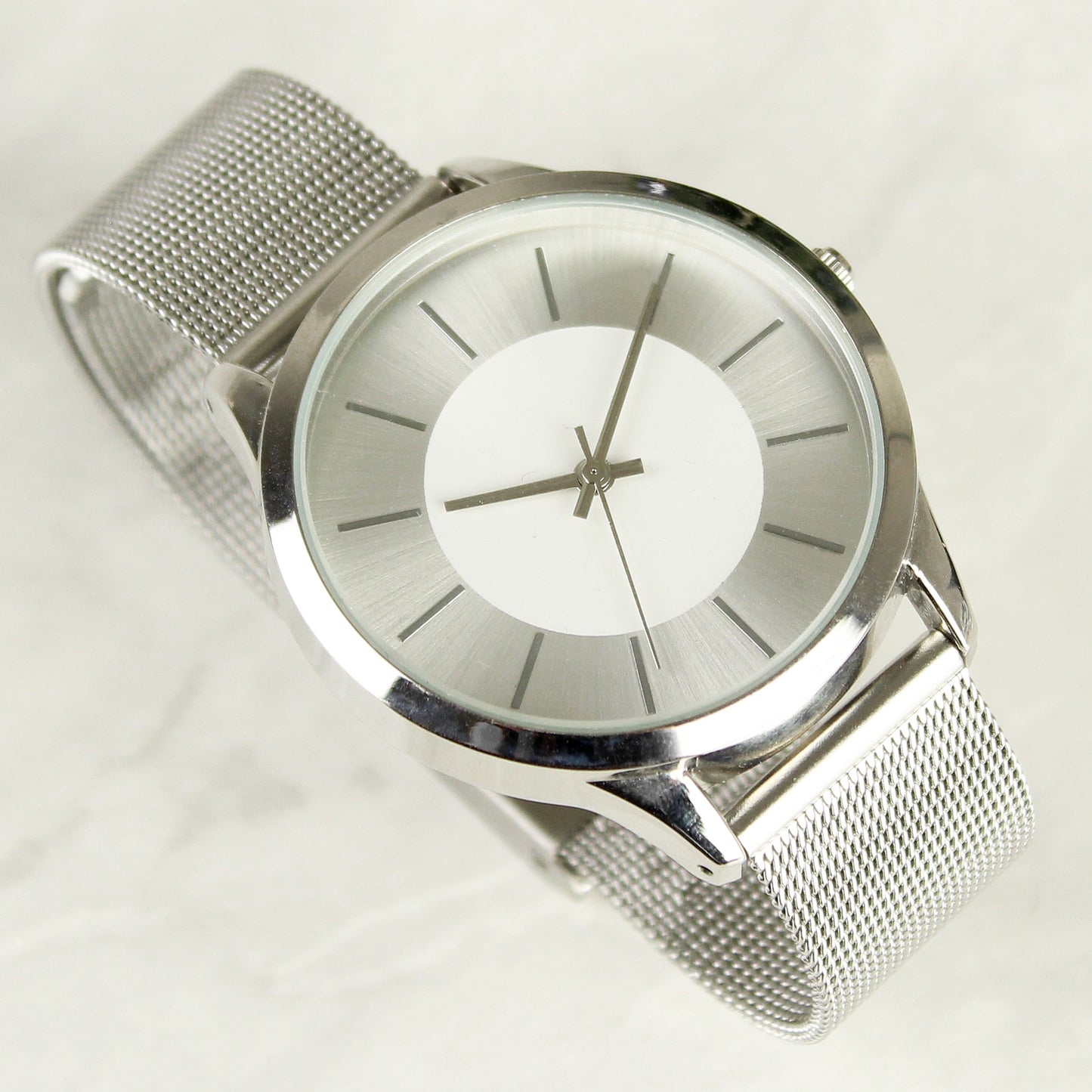 Personalised Silver with Mesh Style Strap Watch - MK&JD Gifts