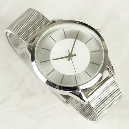 Personalised Silver with Mesh Style Strap Watch - MK&JD Gifts