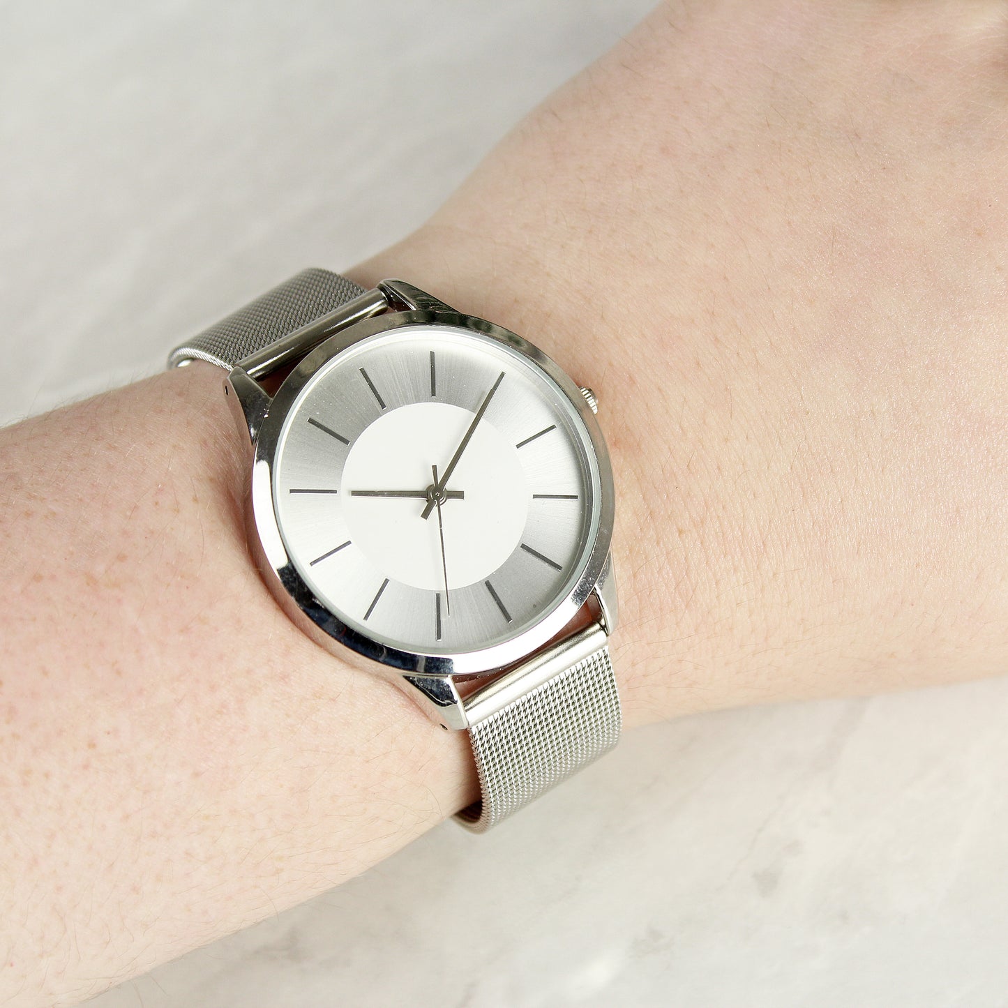 Personalised Silver with Mesh Style Strap Watch - MK&JD Gifts