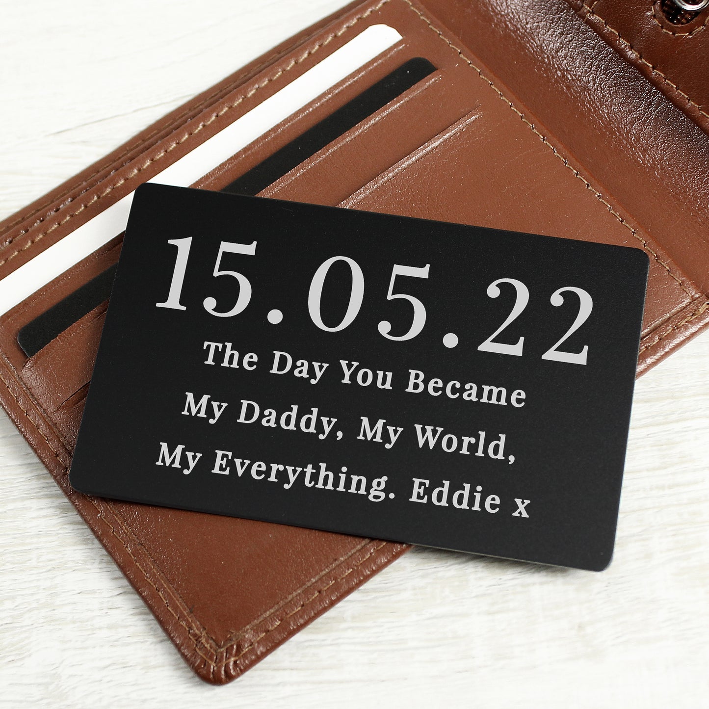 Personalised Special Date Black Wallet Card - MK&JD Gifts