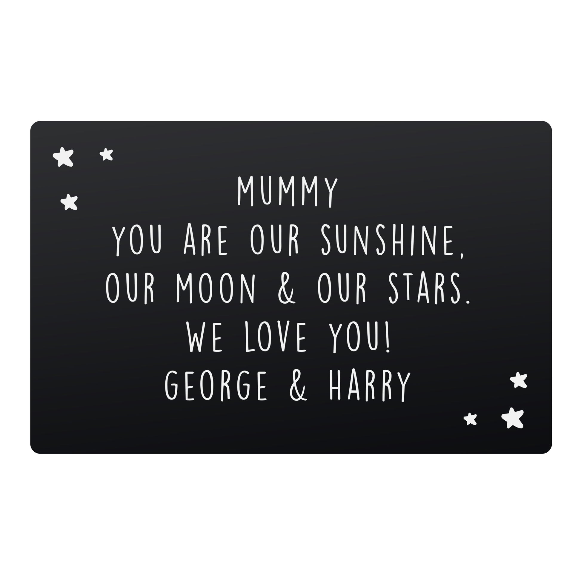 Personalised Star Black Wallet Card - MK&JD Gifts