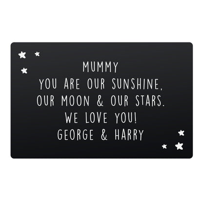 Personalised Star Black Wallet Card - MK&JD Gifts