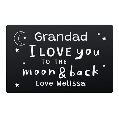 Personalised To The Moon & Back Black Wallet Card - MK&JD Gifts