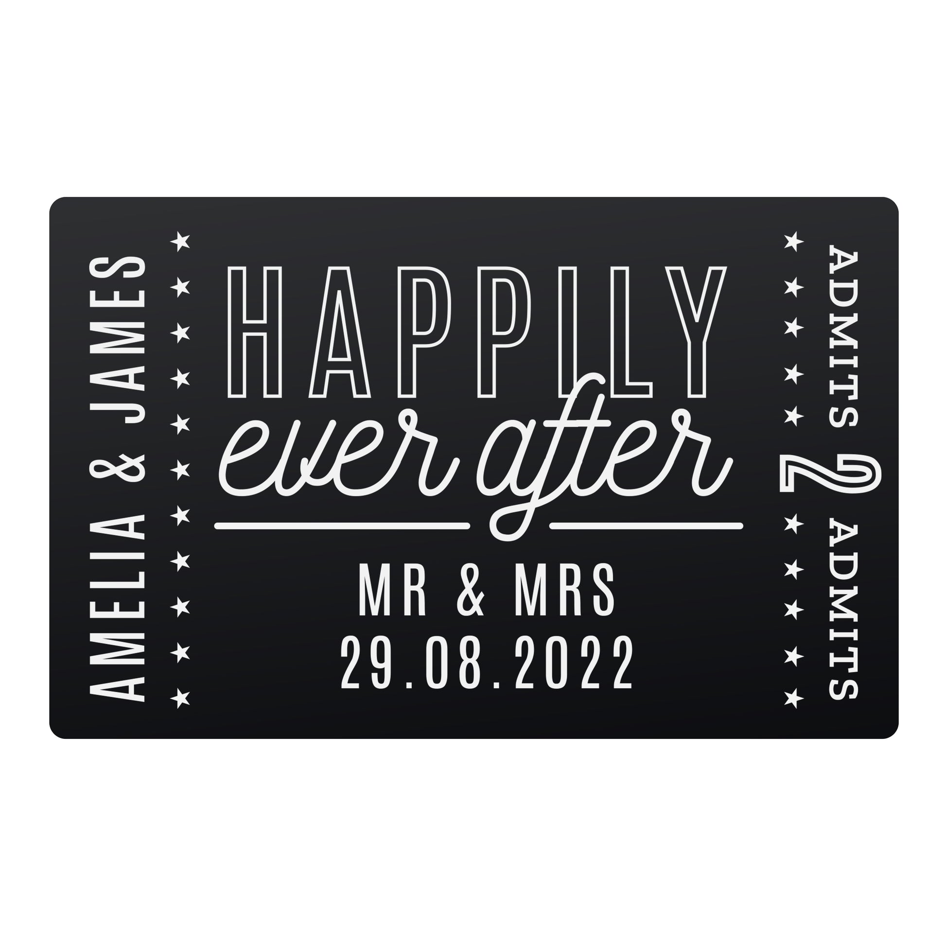Personalised Happily Ever After Black Wallet Card - MK&JD Gifts