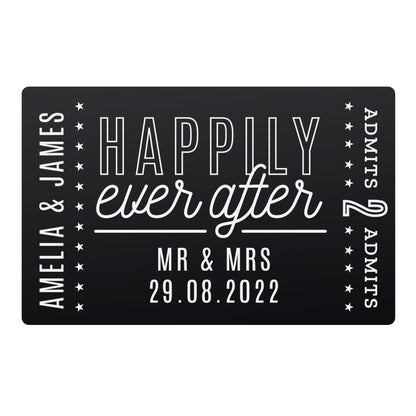 Personalised Happily Ever After Black Wallet Card - MK&JD Gifts