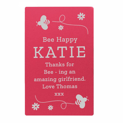 Personalised Bee Cerise Wallet Card - MK&JD Gifts