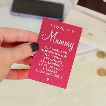 Personalised Free Text Cerise Wallet Card - MK&JD Gifts