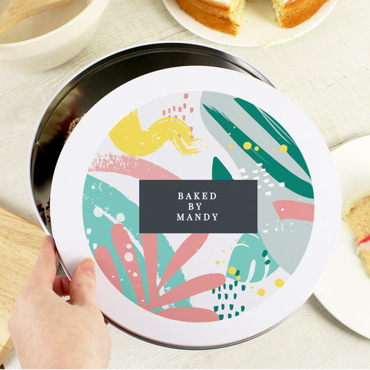 Personalised Abstract Design Cake Tin - MK&JD Gifts