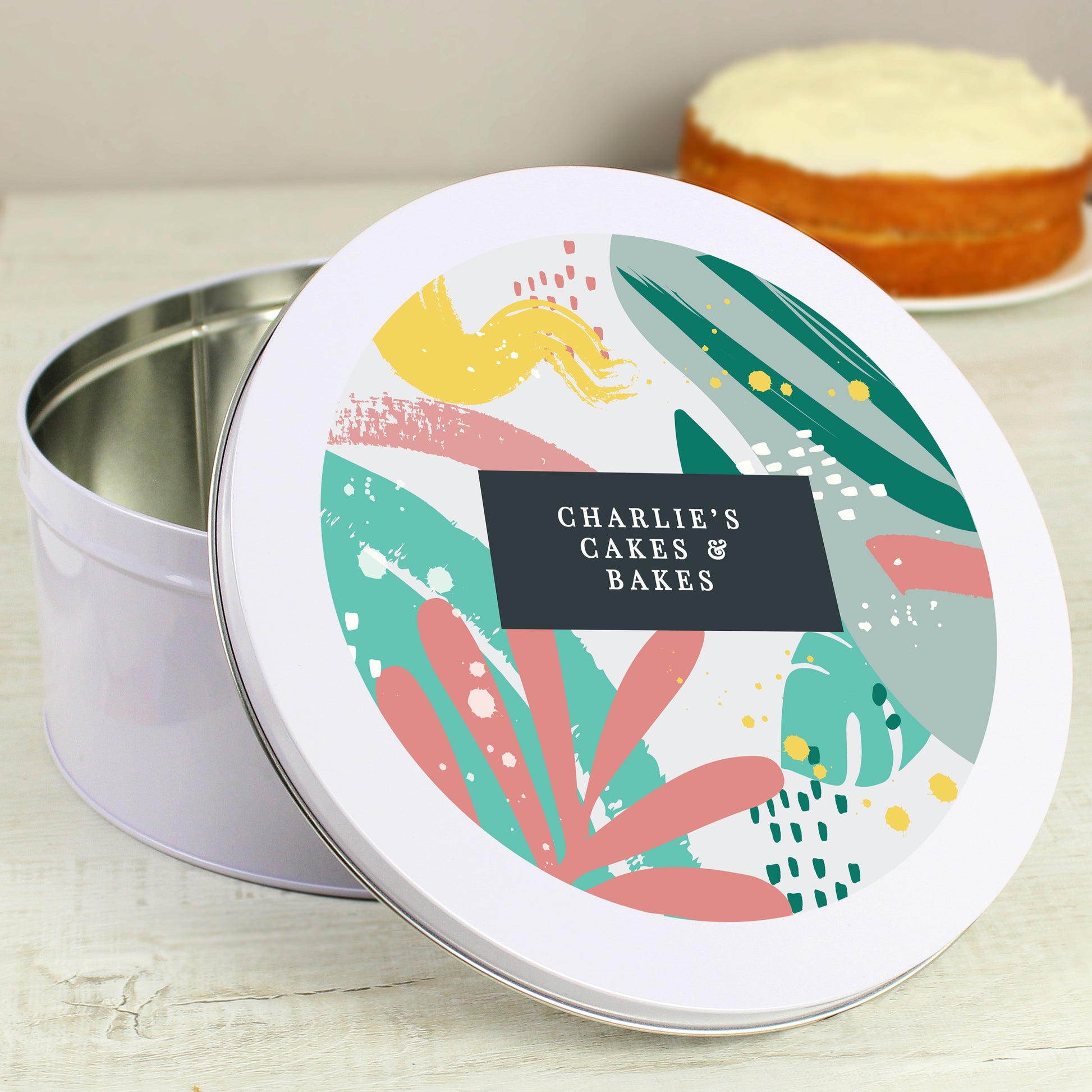 Personalised Abstract Design Cake Tin - MK&JD Gifts