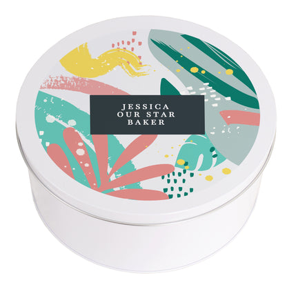 Personalised Abstract Design Cake Tin - MK&JD Gifts