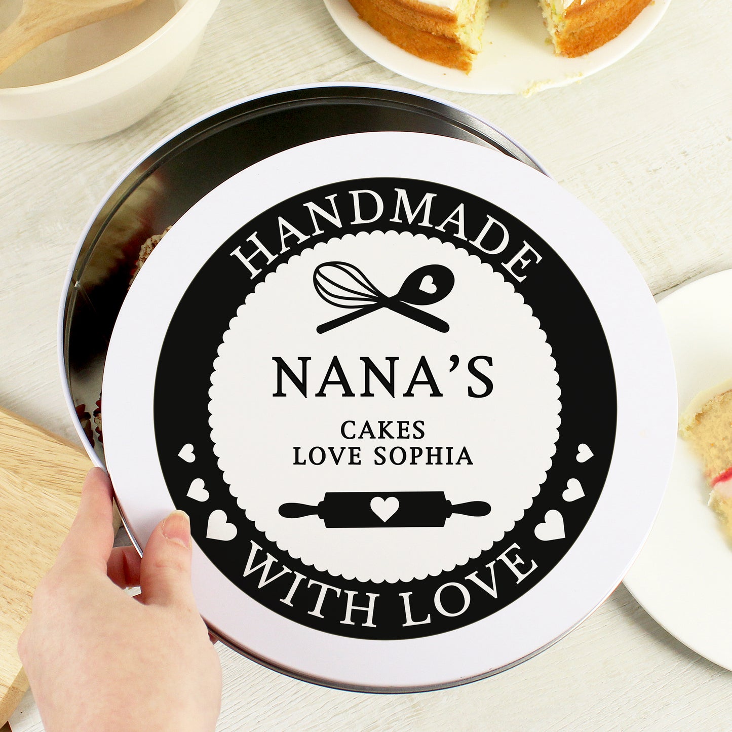 Personalised Handmade With Love Cake Tin - MK&JD Gifts