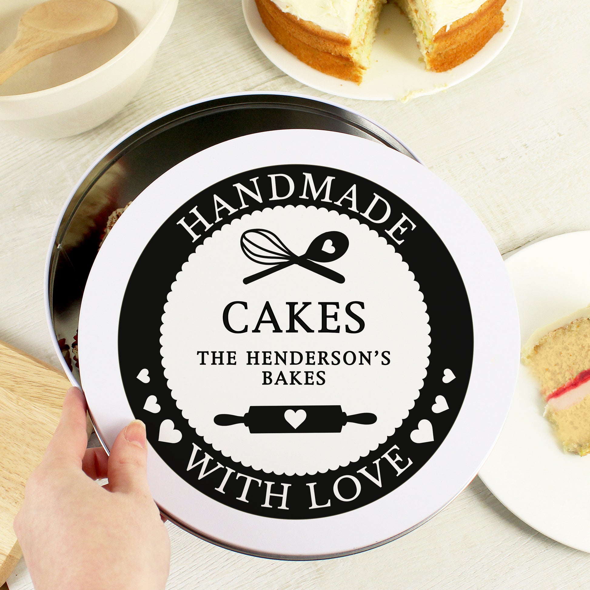 Personalised Handmade With Love Cake Tin - MK&JD Gifts